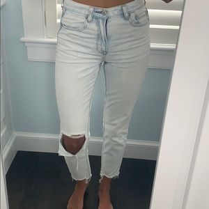 American Eagle distressed mom jeans